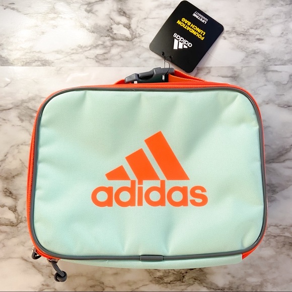 SOLD Adidas Foundation Insulated Lunch Bag Mint / Coral - Picture 4 of 7